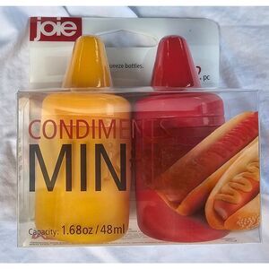 Joie Condiment Ketchup and Mustard 2pk Silicone squeeze bottles portable soft
